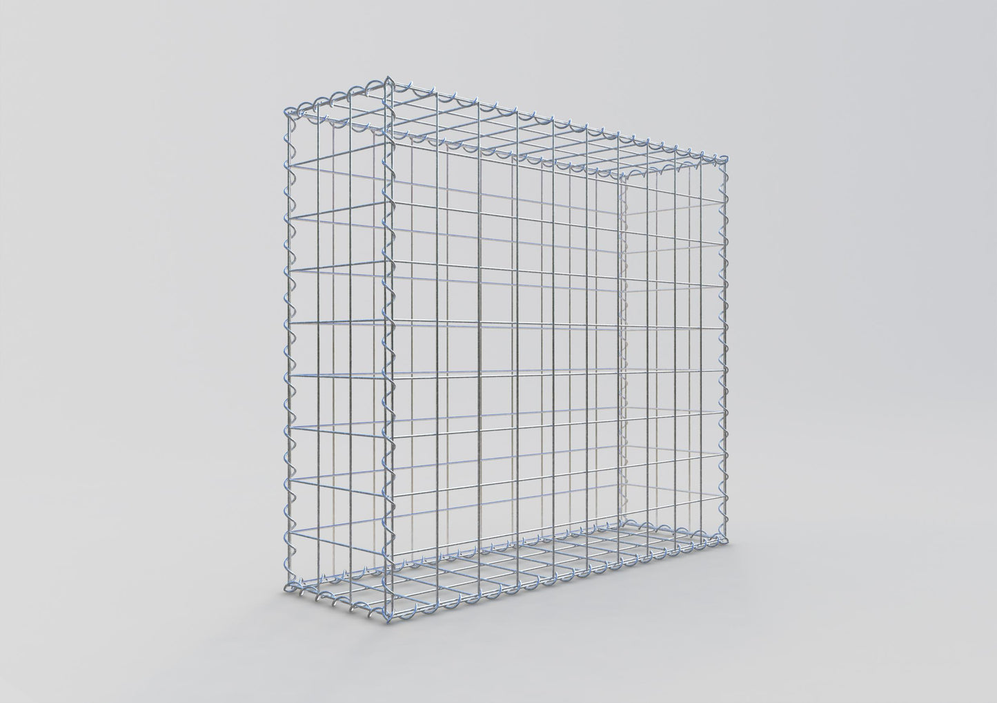 Gabião 100 cm x 90 cm x 30 cm (C x A x P), malhagem 10 cm x 10 cm, espiral