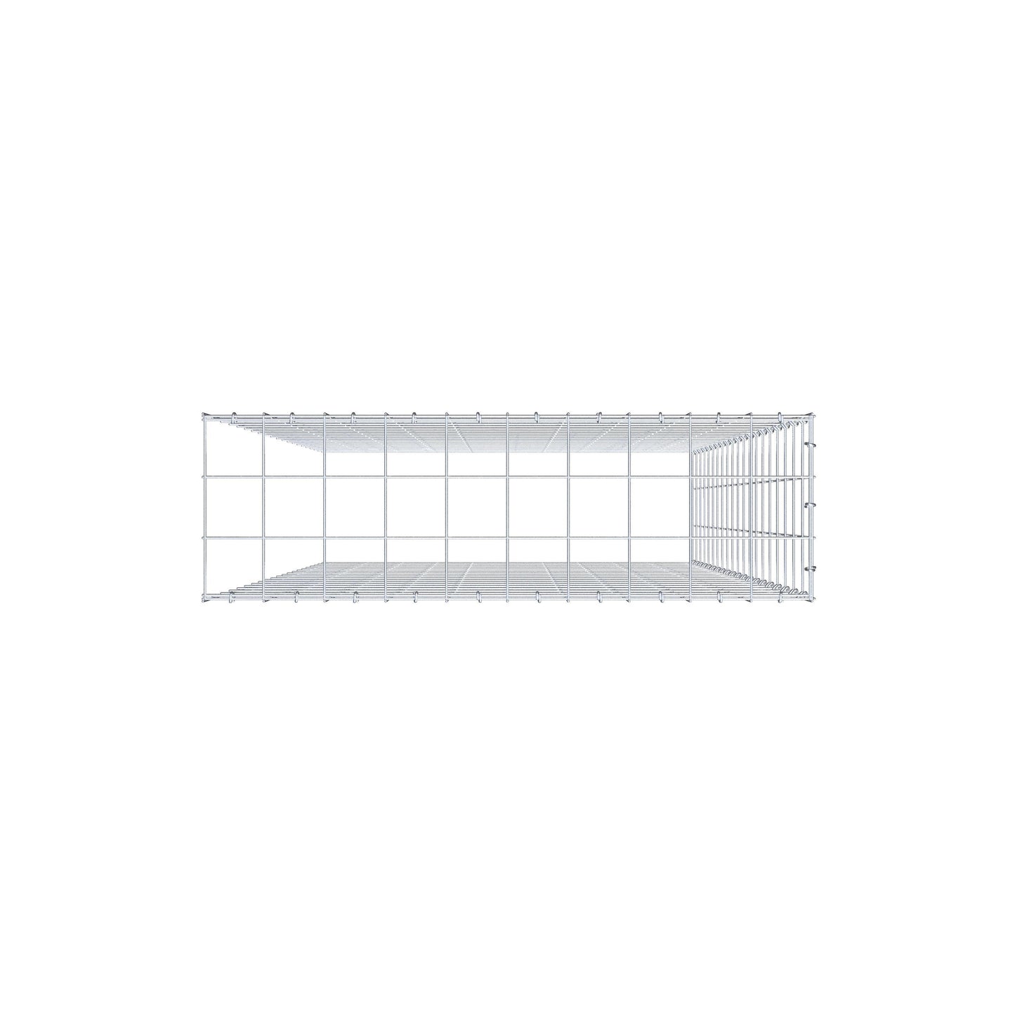 Fourche rapportée type 4 200 cm x 100 cm x 30 cm (L x H x P), mailles 10 cm x 10 cm, anneau en C
