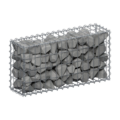 Gabion 80 cm x 40 cm x 20 cm (L x H x D), maskestørrelse 5 cm x 10 cm, spiral