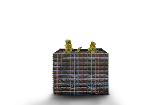 Rektangulært højbed uden stenområde - Længde: 130 cm - Højde: 100 cm - Dybde: 60 cm - Maskestørrelse: 10 x 10 cm