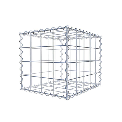 Schanskorf 50 cm x 40 cm x 40 cm (L x H x D), maaswijdte 10 cm x 10 cm, spiraalvormig