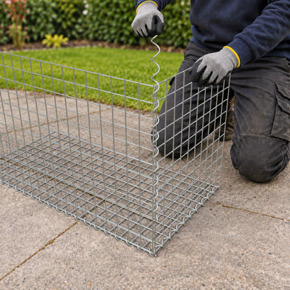Gabion 100 cm x 60 cm x 50 cm (L x H x D), maskstorlek 5 cm x 5 cm, spiral