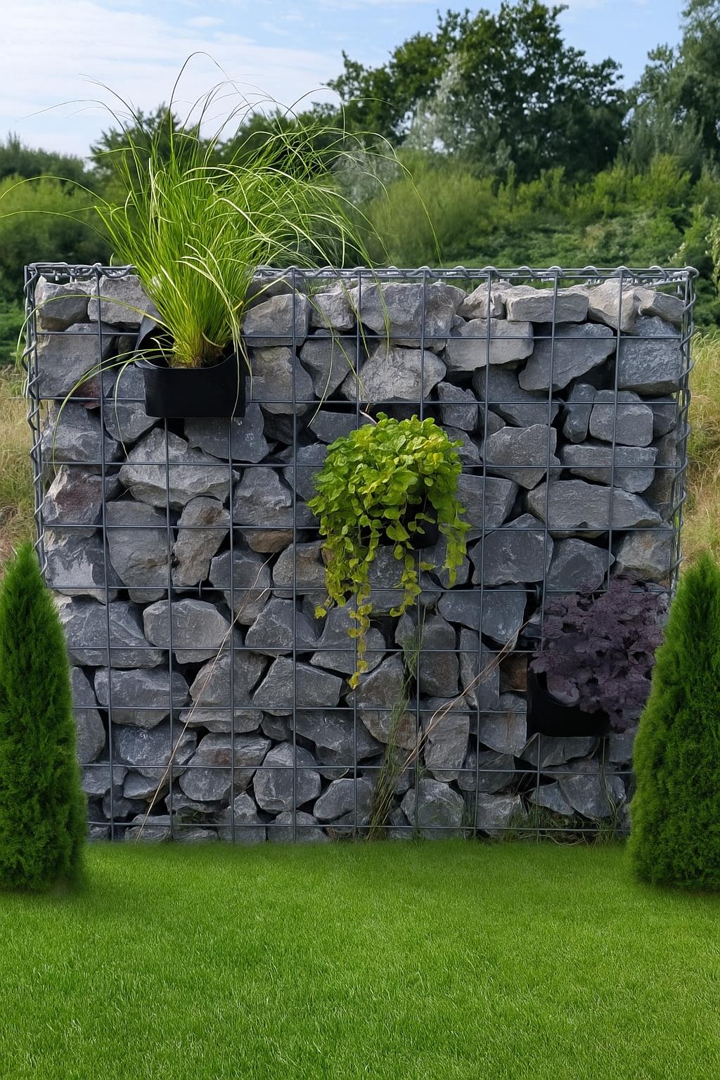 Maceta colgante de gaviones para flores y plantas 15 cm x 15 cm x 15 cm (L x A x P)
