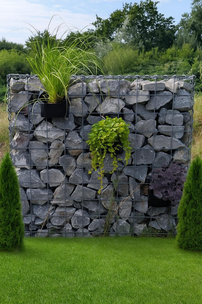 Maceta colgante de gaviones para flores y plantas 15 cm x 15 cm x 15 cm (L x A x P)
