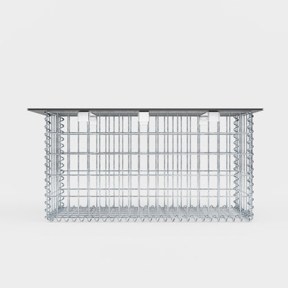 Tuinbank spiraalvormige schanskorf 105 x 50 x 30 cm - MW 5 x 10 cm, met gerecycled bovenblad in antraciet
