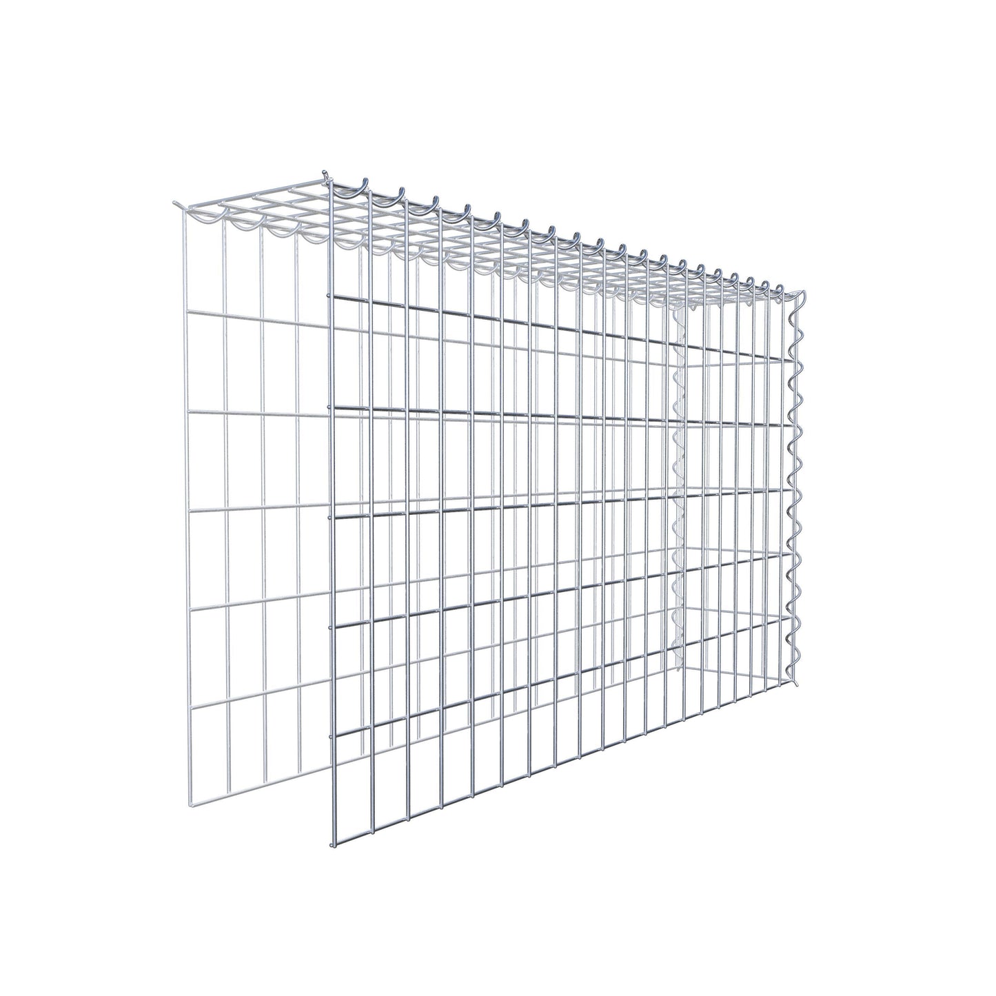 Opvokset gabion type 4 100 cm x 60 cm x 20 cm (L x H x D), maskestørrelse 5 cm x 10 cm, spiral
