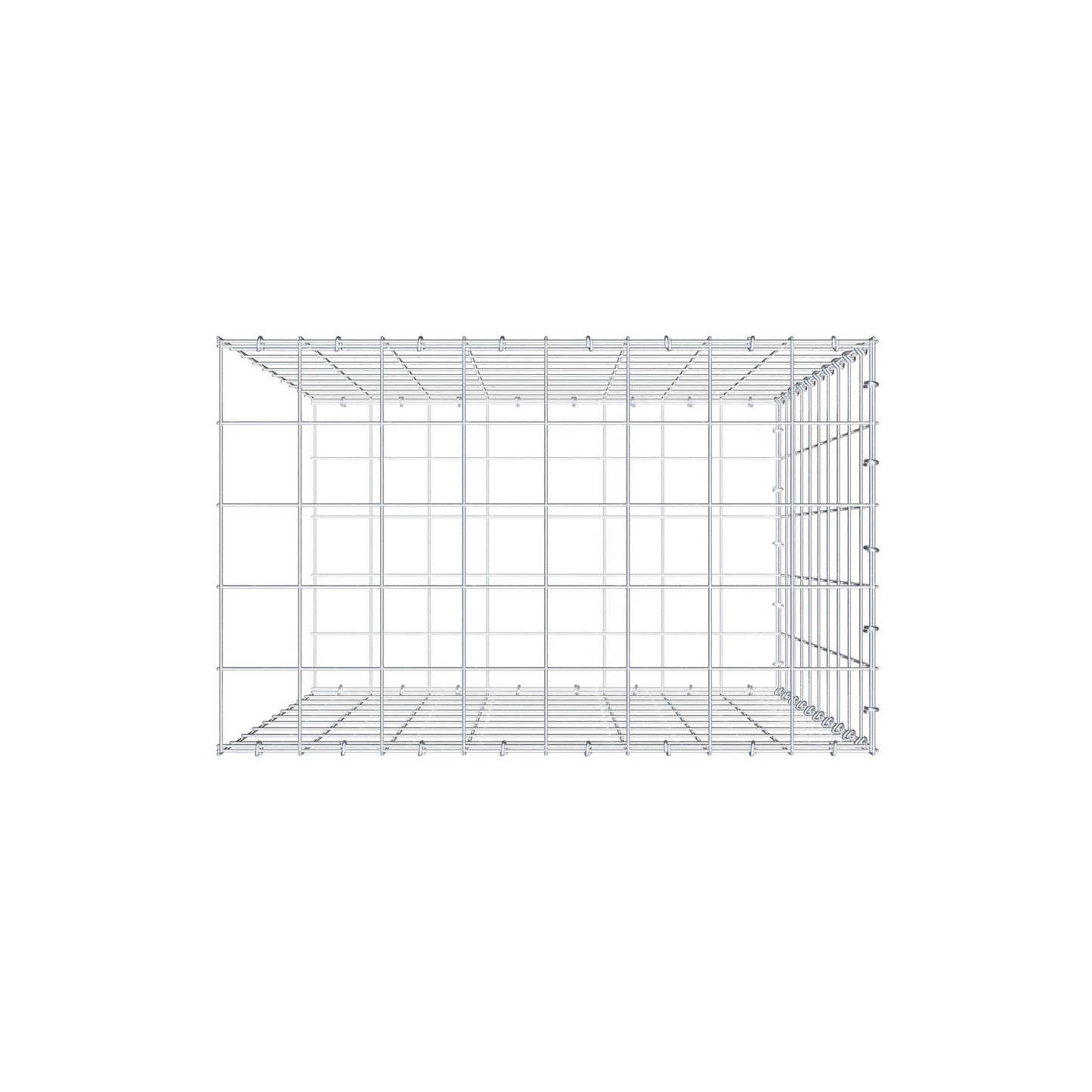 Fourche rapportée type 2 100 cm x 80 cm x 50 cm (L x H x P), mailles 10 cm x 10 cm, anneau en C