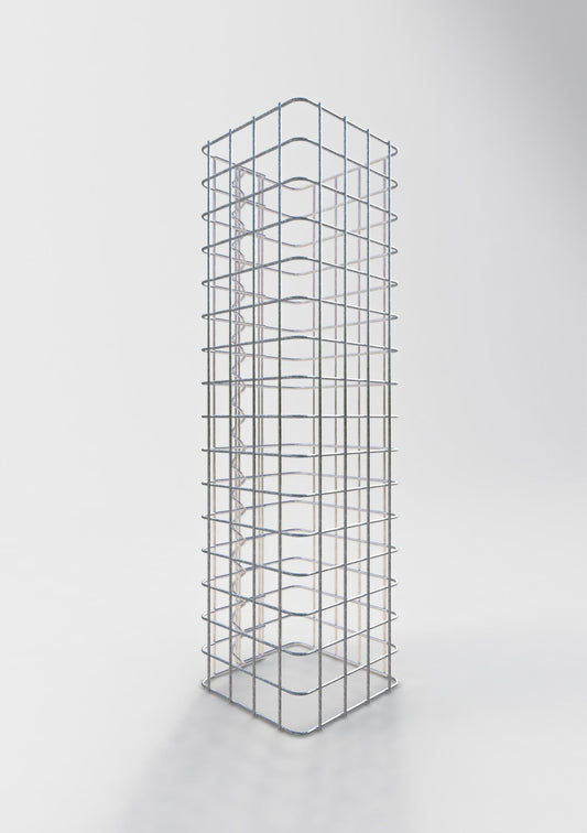 Schanskorfzuil, vierkant 22 cm x 22 cm, 80 cm hoog, MW 5 cm x 5 cm