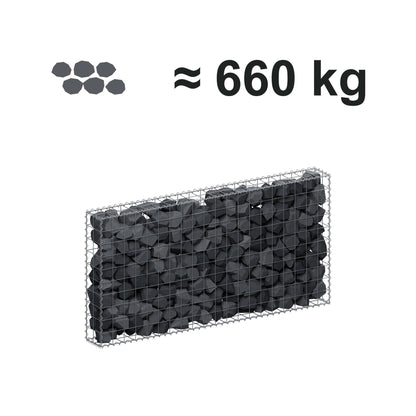 Gabion 200 cm x 100 cm x 20 cm (L x H x D), maskstorlek 10 cm x 10 cm, spiral