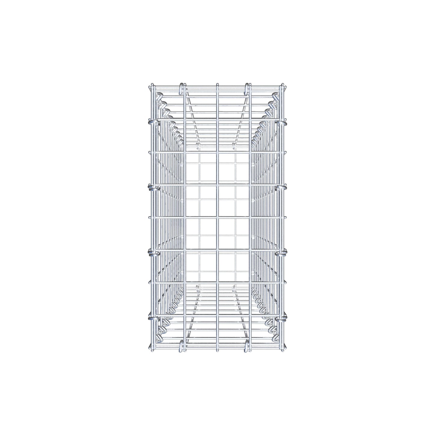 Gabbione 100 cm x 20 cm x 40 cm (L x H x P), maglia 5 cm x 10 cm, anello a C