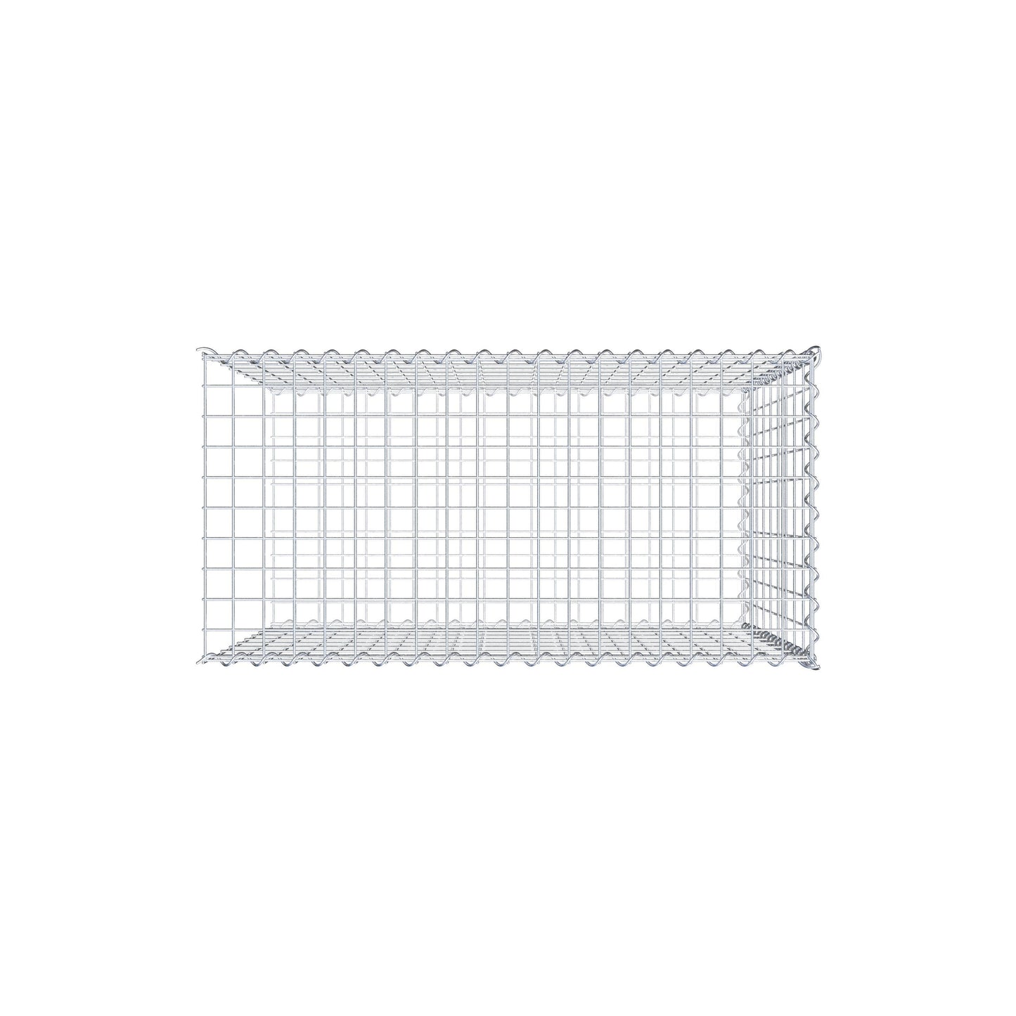 Grown-on gabion type 2 100 cm x 90 cm x 50 cm (L x H x D), mesh size 5 cm x 10 cm, spiral