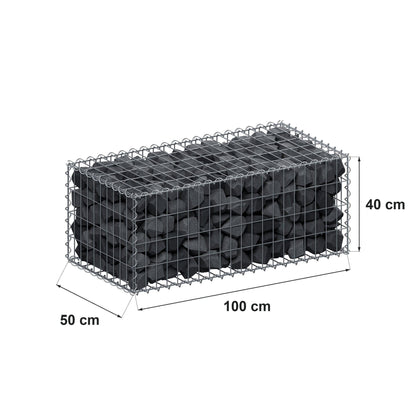 Gabion 100 cm x 40 cm x 50 cm (L x H x D), maskstorlek 5 cm x 10 cm, spiral