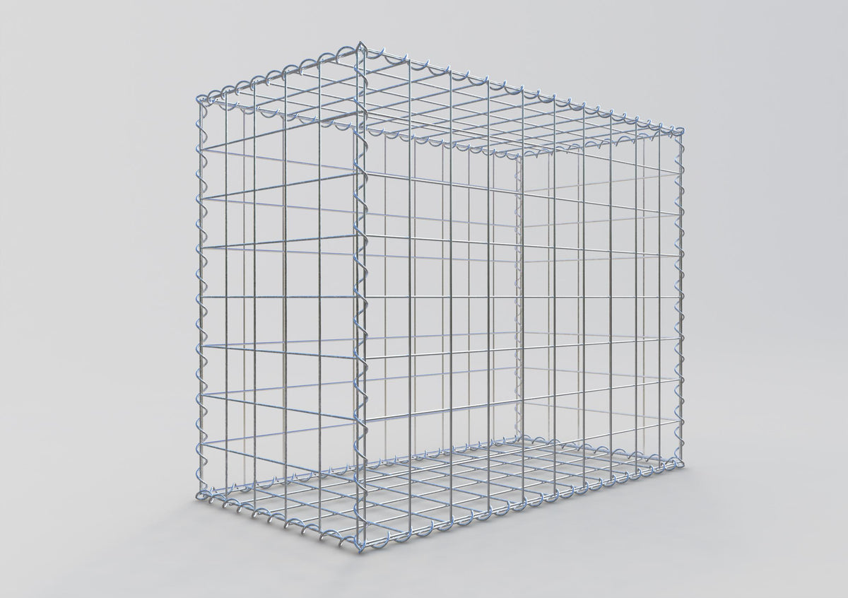 Gabione 100 cm x 80 cm x 50 cm (L x H x T), Maschenweite 10 cm x 10 cm, Spirale