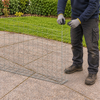 Gabion 200 cm x 100 cm x 20 cm (L x H x D), maskstorlek 10 cm x 10 cm, spiral