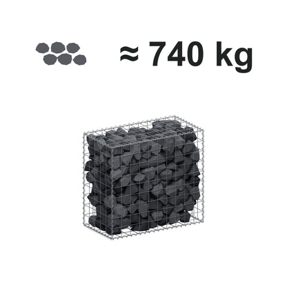 Gabion 100 cm x 90 cm x 50 cm (L x H x D), mesh size 10 cm x 10 cm, spiral