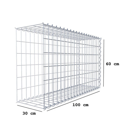 Anbaugabione Typ 2 100 cm x 60 cm x 30 cm (L x H x T), Maschenweite 5 cm x 10 cm, Spirale