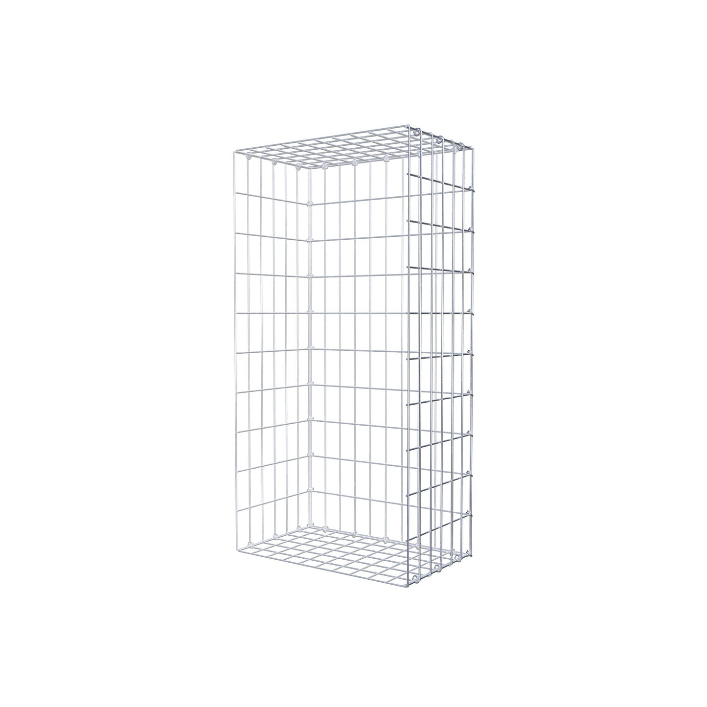 Monteret gabion type 2 100 cm x 30 cm x 50 cm, maskestørrelse 5 cm x 10 cm, C-ring