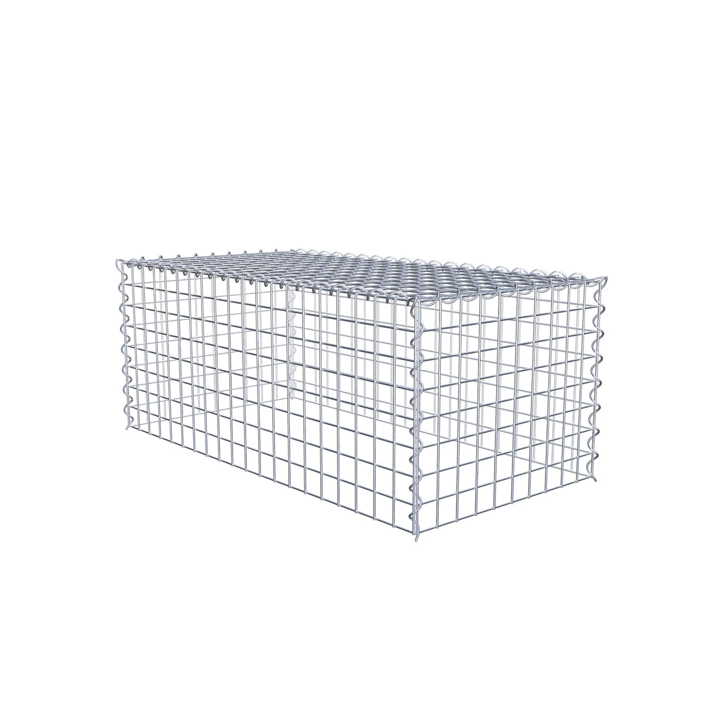 Opvokset gabion type 3 100 cm x 40 cm x 50 cm (L x H x D), maskestørrelse 5 cm x 5 cm, spiral