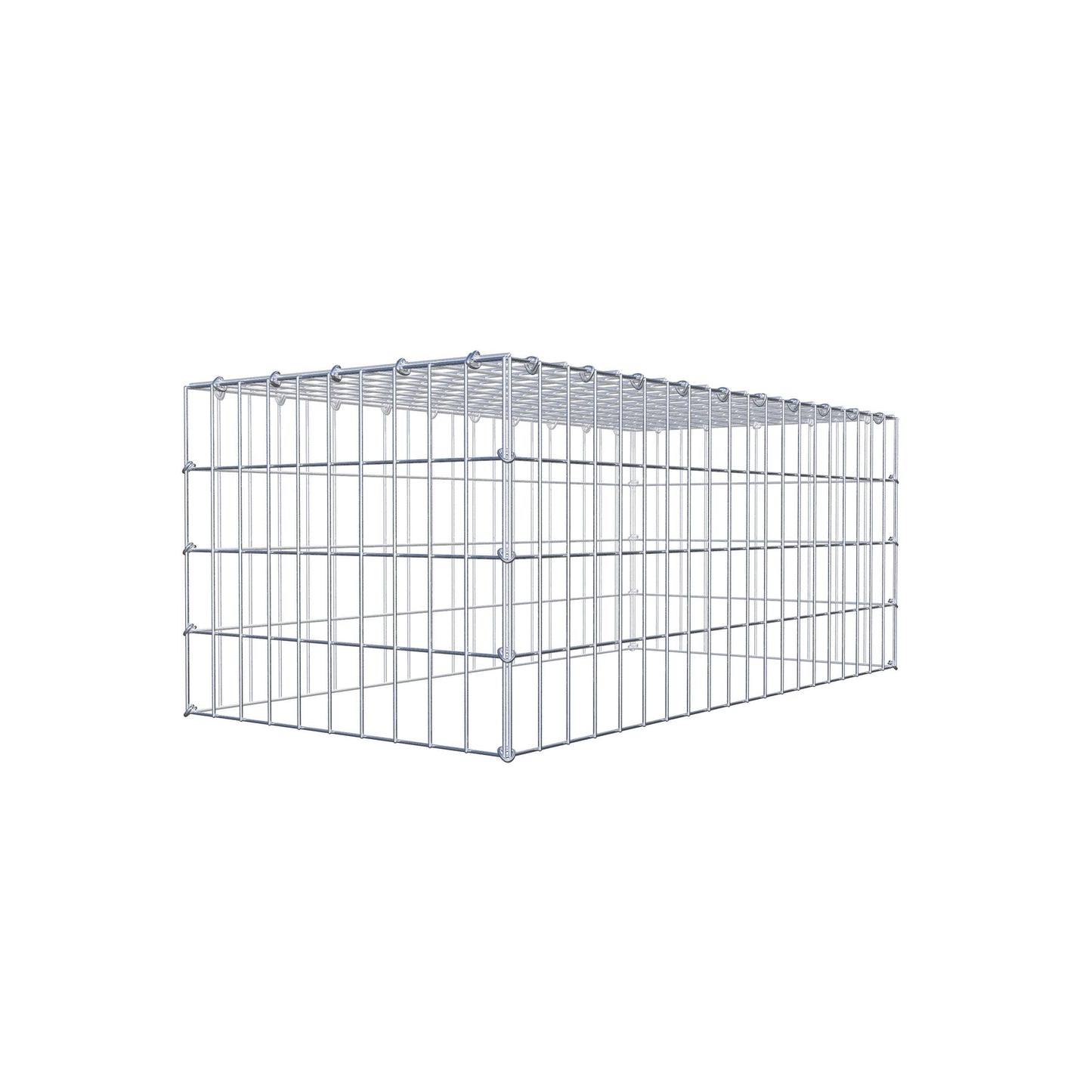 Monteret gabion type 3 100 cm x 40 cm x 50 cm (L x H x D), maskestørrelse 5 cm x 10 cm, C-ring