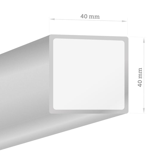 Post, 40 x 40 mm (for setting in concrete), Length: 225 cm