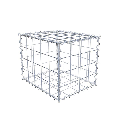 Schanskorf 50 cm x 40 cm x 40 cm (L x H x D), maaswijdte 10 cm x 10 cm, spiraalvormig