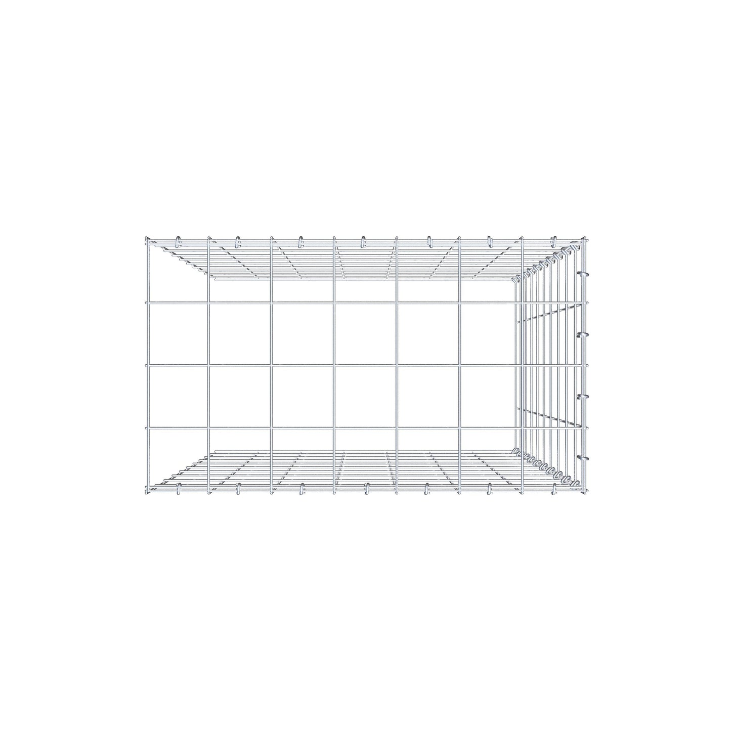 Fourche rapportée type 4 100 cm x 70 cm x 40 cm (L x H x P), mailles 10 cm x 10 cm, anneau C