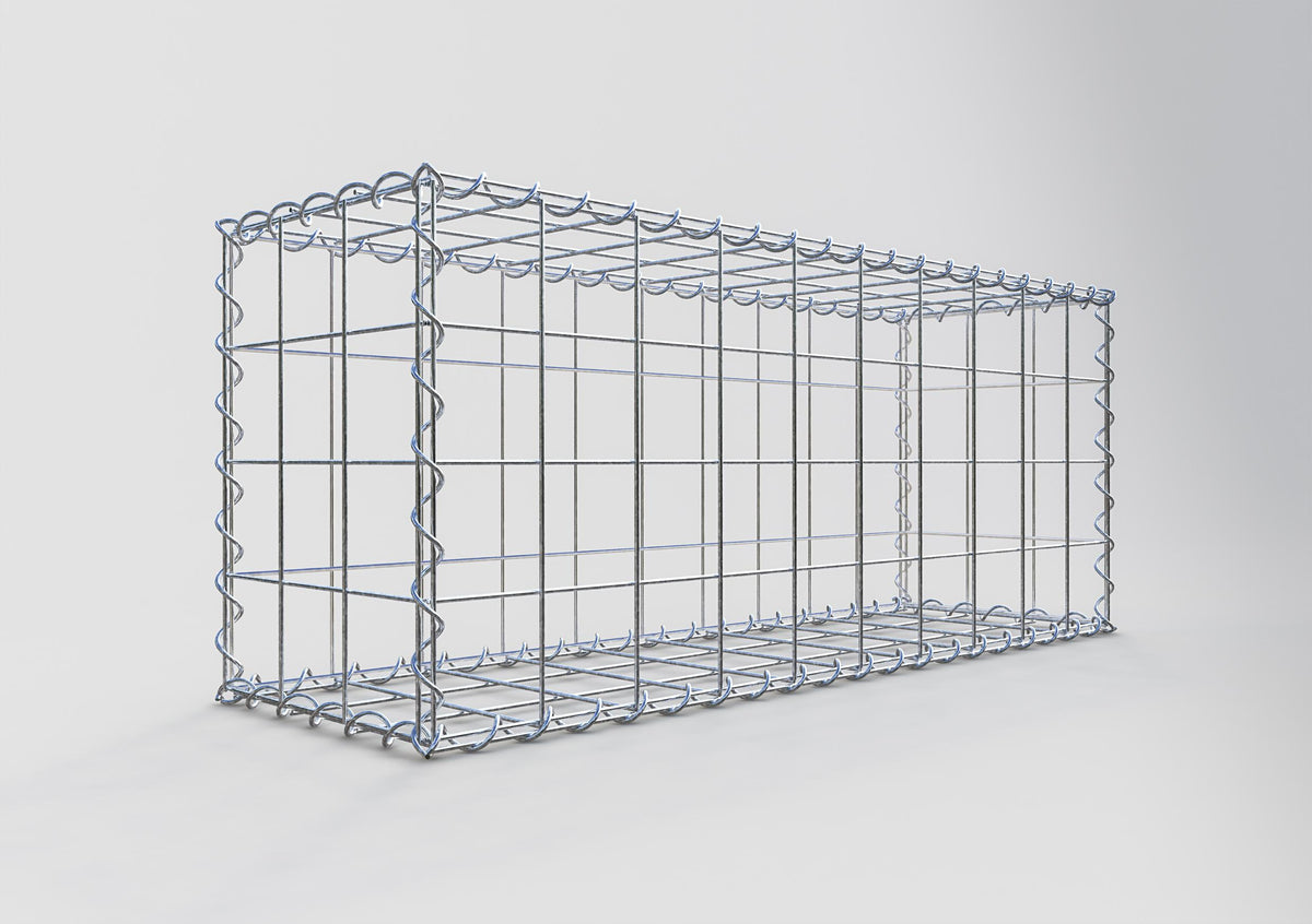 Gabion 100 cm x 40 cm x 30 cm (L x H x D), maskestørrelse 10 cm x 10 cm, spiral