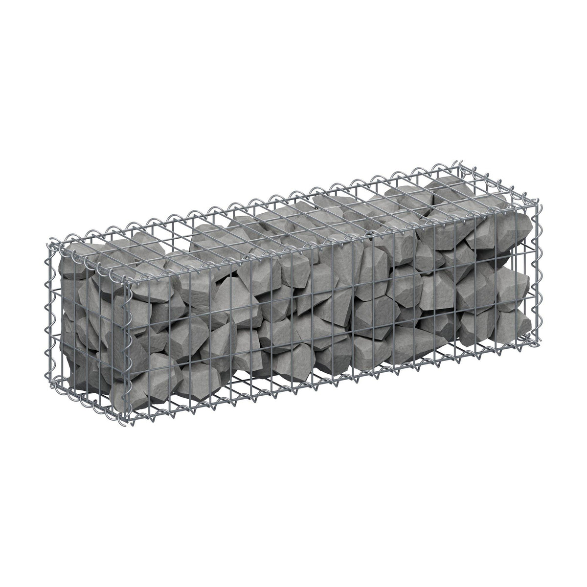 Gabione 100 cm x 30 cm x 30 cm (L x H x T), Maschenweite 5 cm x 10 cm, Spirale