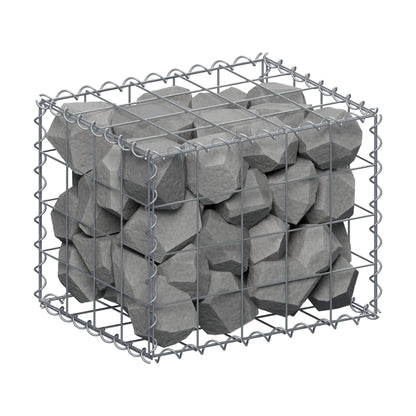 Schanskorf 50 cm x 40 cm x 40 cm (L x H x D), maaswijdte 10 cm x 10 cm, spiraalvormig