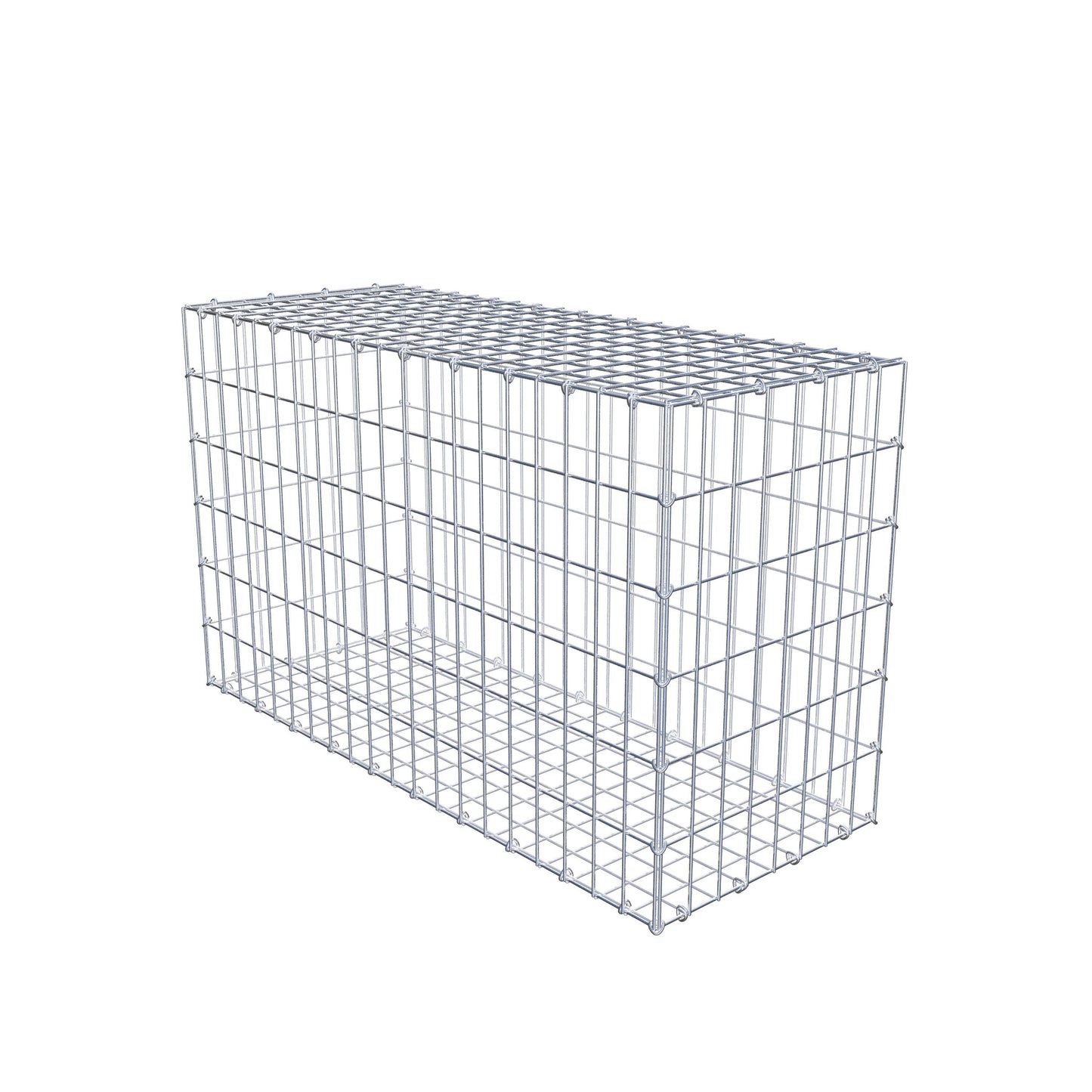 Gabião 100 cm x 60 cm x 40 cm (C x A x P), malhagem 5 cm x 10 cm, anel C