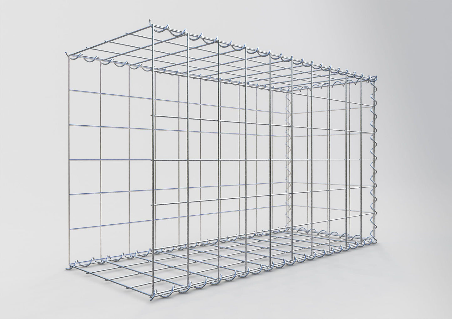 Gabbione aggiuntivo tipo 2 100 cm x 60 cm x 40 cm (L x A x P), maglia 10 cm x 10 cm, spirale