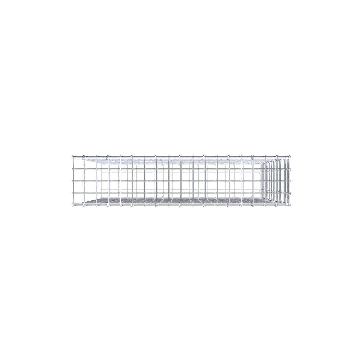 Type 2 oplegkorf 100 cm x 90 cm x 20 cm (L x H x D), maaswijdte 5 cm x 5 cm, C-ring