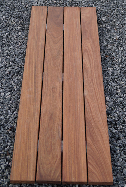 Banco de jardín con 2 columnas para flores - Madera de cumarú, 200 cm de largo x 62 cm de alto x 37 cm de profundidad, galvanizado en caliente, MW 5 x 5 cm