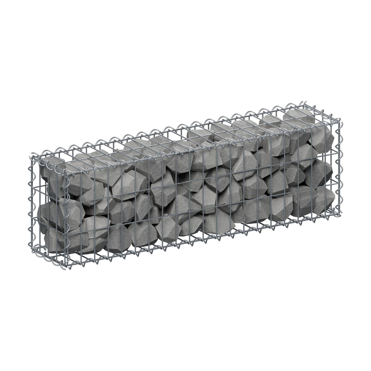 Gabione 100 cm x 30 cm x 20 cm (L x H x T), Maschenweite 5 cm x 10 cm, Spirale