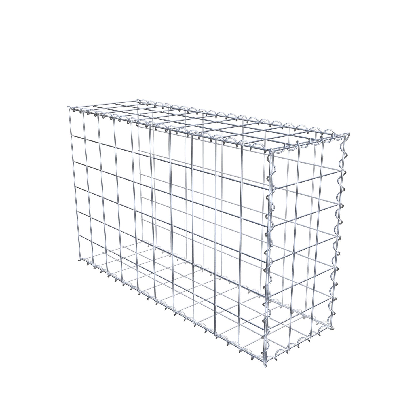Opvokset gabion type 2 100 cm x 60 cm x 30 cm (L x H x D), maskestørrelse 10 cm x 10 cm, spiral