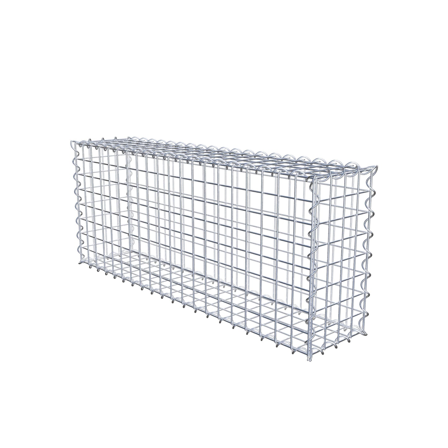 Set of 2 gabions 100 cm x 40 cm x 20 cm (L x H x D), mesh size 5 x 5 cm, spiral