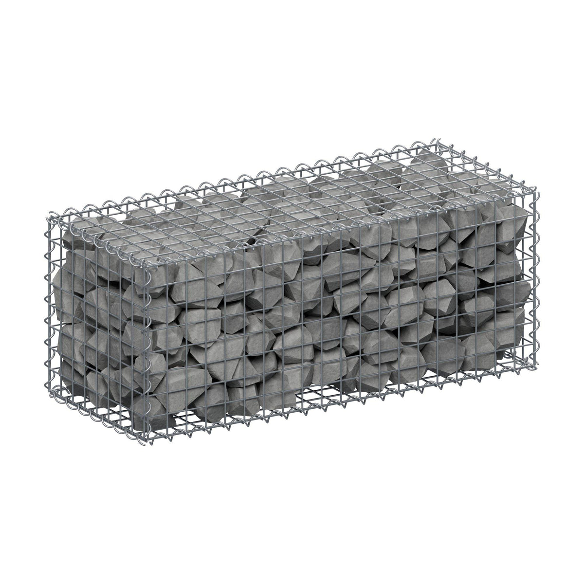 Schanskorf 100 cm x 40 cm x 40 cm (L x H x D), maaswijdte 5 cm x 5 cm, spiraalvormig