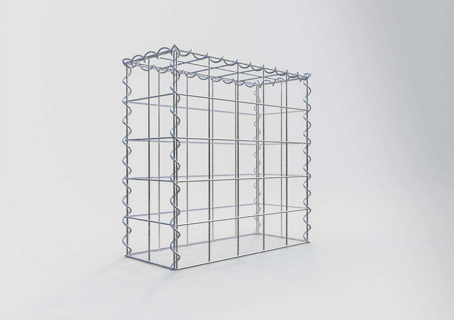 Gabion rapporté type 3 50 cm x 50 cm x 20 cm (L x H x P), mailles 10 cm x 10 cm, spirale