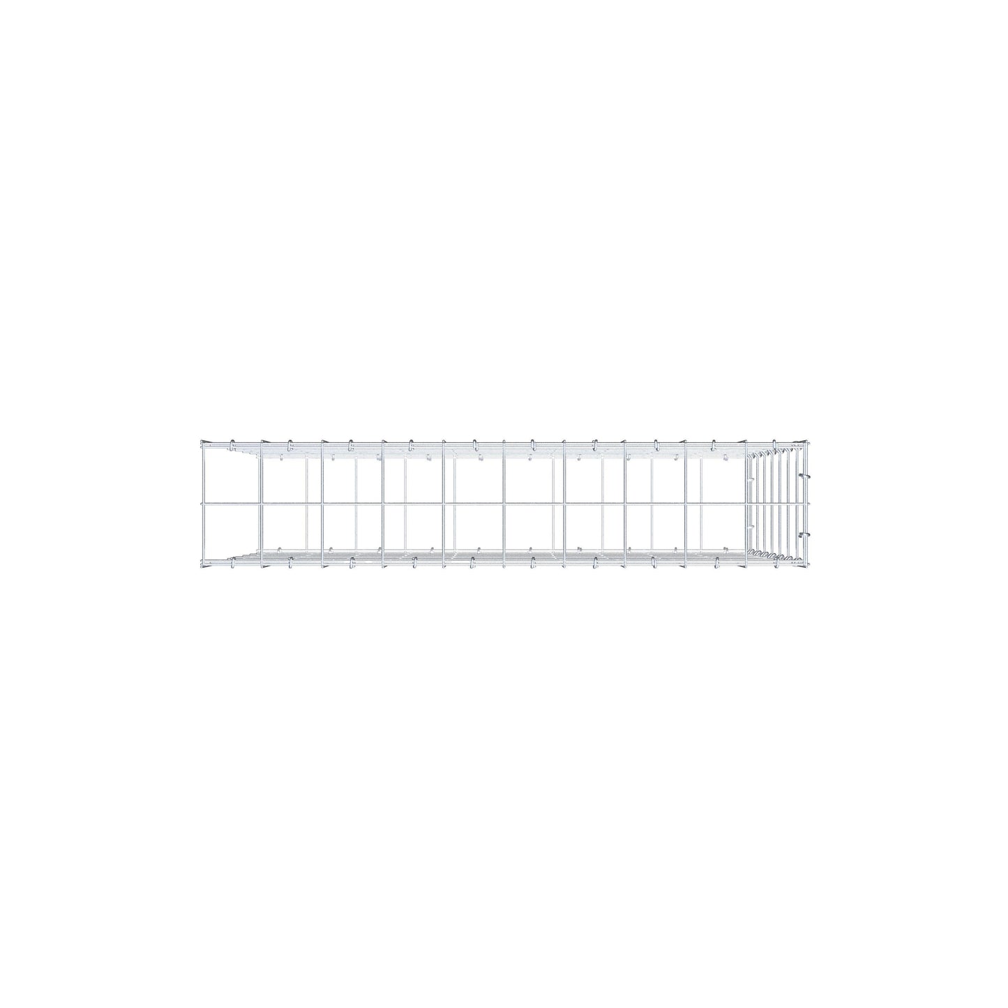 Monteret gabion type 2 100 cm x 70 cm x 20 cm (L x H x D), maskestørrelse 10 cm x 10 cm, C-ring