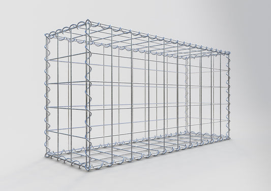 Gabião 100 cm x 50 cm x 30 cm (C x A x P), malhagem 10 cm x 10 cm, espiral