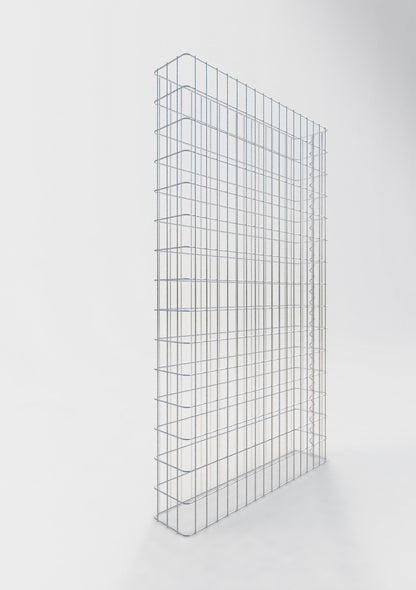 Gabionenzaun Länge 87 cm, Höhe 180 cm, Tiefe 17 cm, Maschenweite 5 x 10 cm