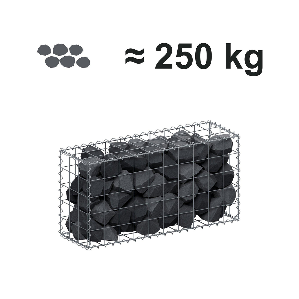 Gabion 100 cm x 50 cm x 30 cm (L x H x P), mailles 10 cm x 10 cm, spirale