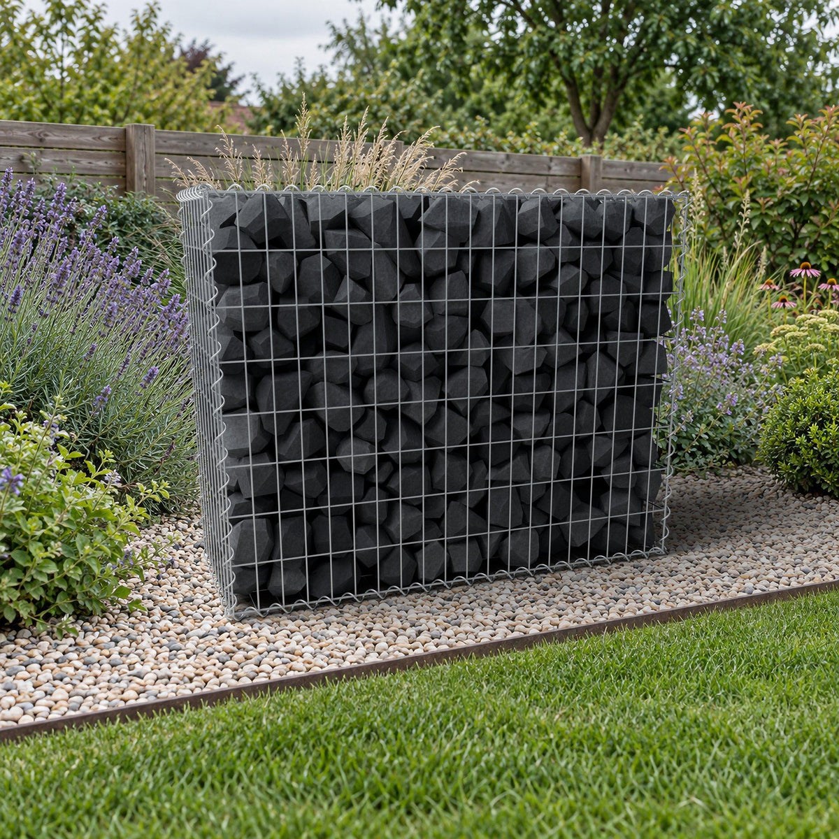 Gabion 100 cm x 80 cm x 40 cm (L x H x D), maskestørrelse 5 cm x 10 cm, spiral