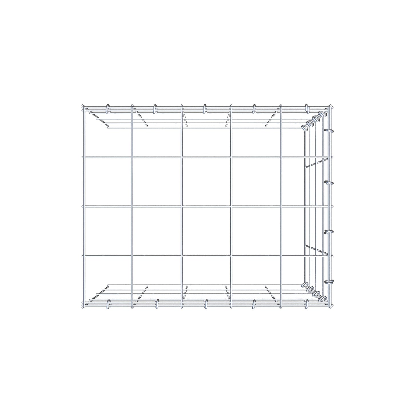 Monteret gabion type 4 50 cm x 40 cm x 40 cm (L x H x D), maskestørrelse 10 cm x 10 cm, C-ring