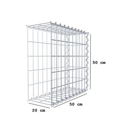 Opvokset gabion type 2 50 cm x 50 cm x 20 cm (L x H x D), maskestørrelse 5 cm x 10 cm, spiral