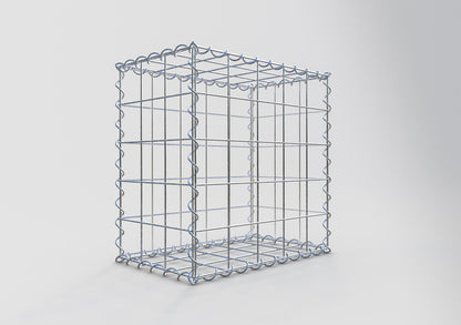 Gabião 50 cm x 50 cm x 30 cm (C x A x P), malhagem 10 cm x 10 cm, espiral
