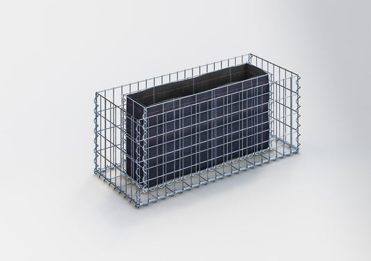 Högbädd, fyrkantig 100 cm x 40 cm x 40 cm (L x H x D), maskstorlek 5 x 10 cm, väggtjocklek 10 cm