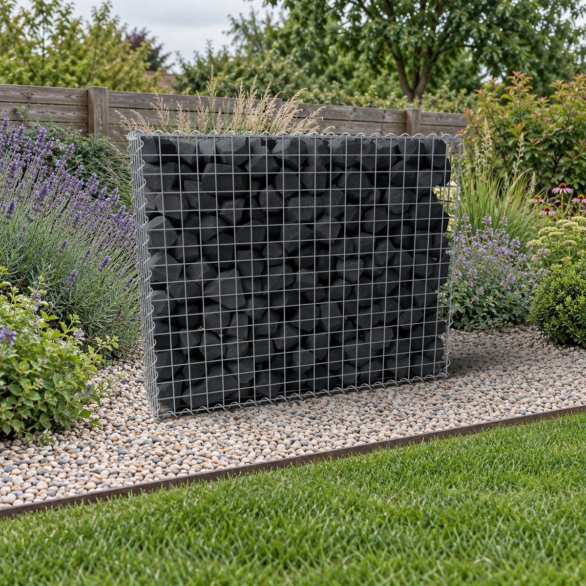 Gabion 100 cm x 80 cm x 20 cm (L x H x D), maskestørrelse 5 cm x 5 cm, spiral