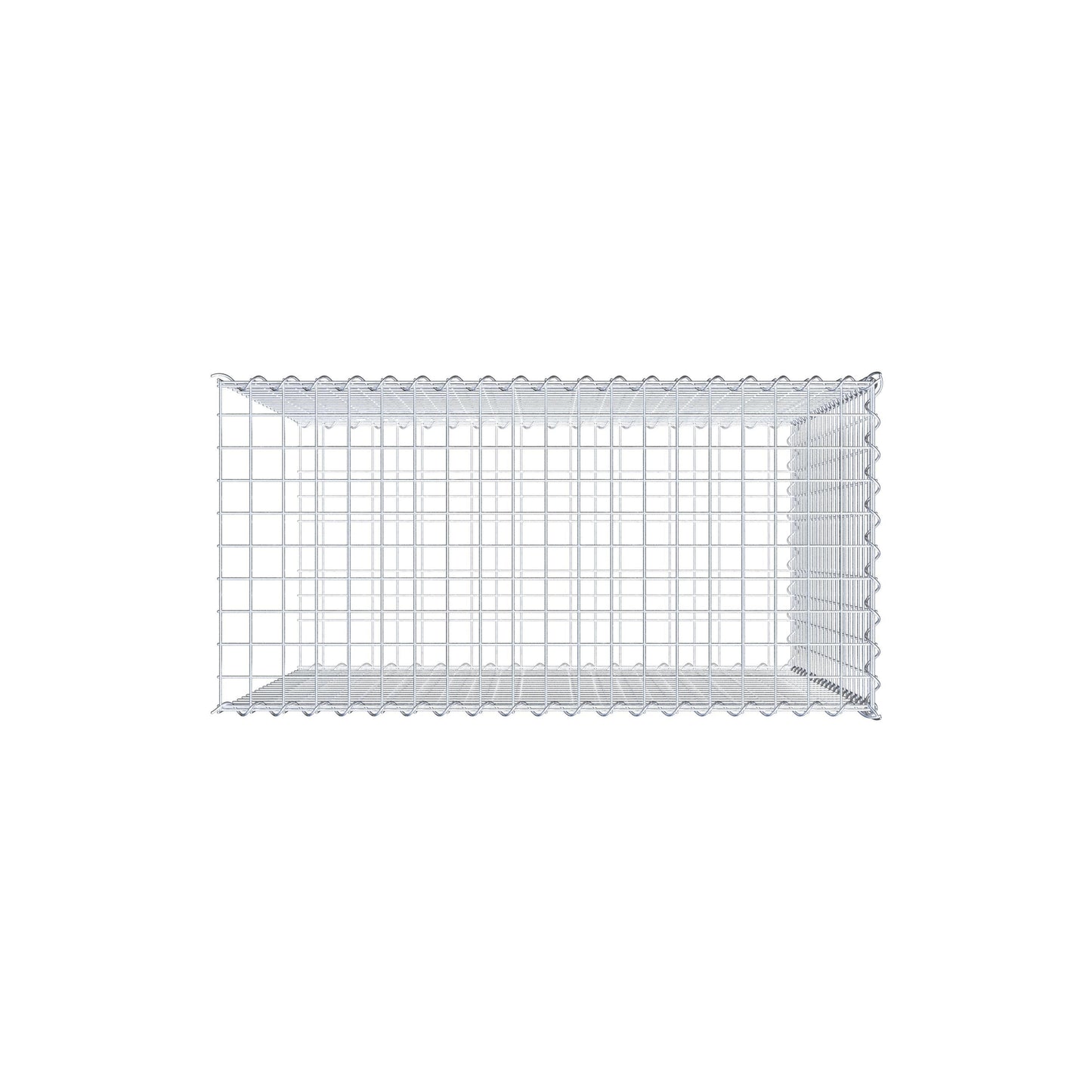 Gabião tipo 2 100 cm x 100 cm x 50 cm (C x A x P), malhagem 5 cm x 5 cm, espiral