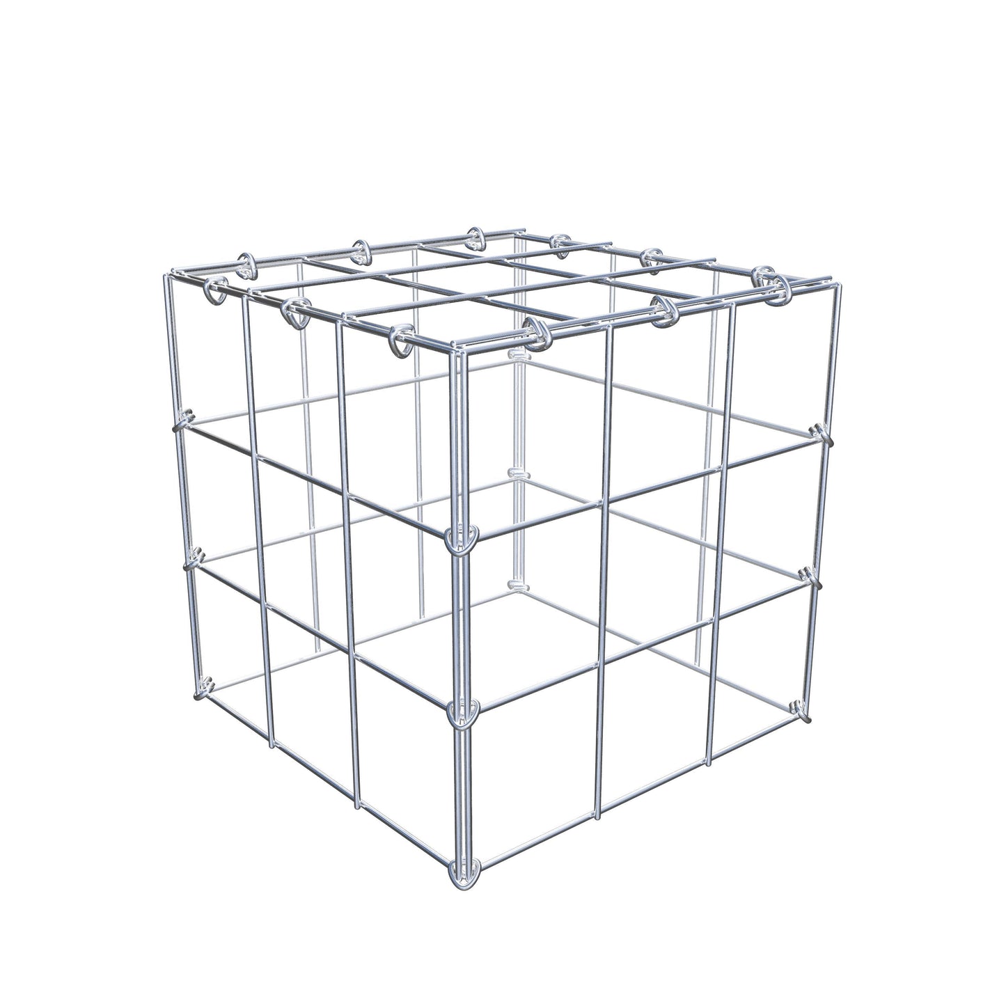 Fourche rapportée type 3 30 cm x 30 cm x 30 cm (L x H x P), maille 10 cm x 10 cm, anneau en C